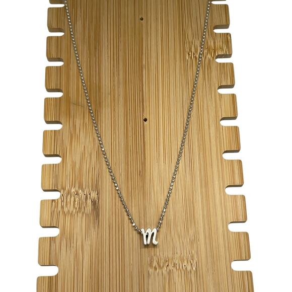 Alex Woo Sterling Silver ‘M’ Initial Pendant Necklace NY Designer Luxury Fashion - Picture 10 of 14